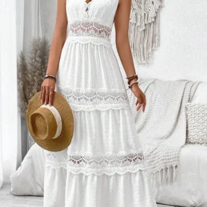 Robe Bohème Romantique - Longue Blanche en Dentelle