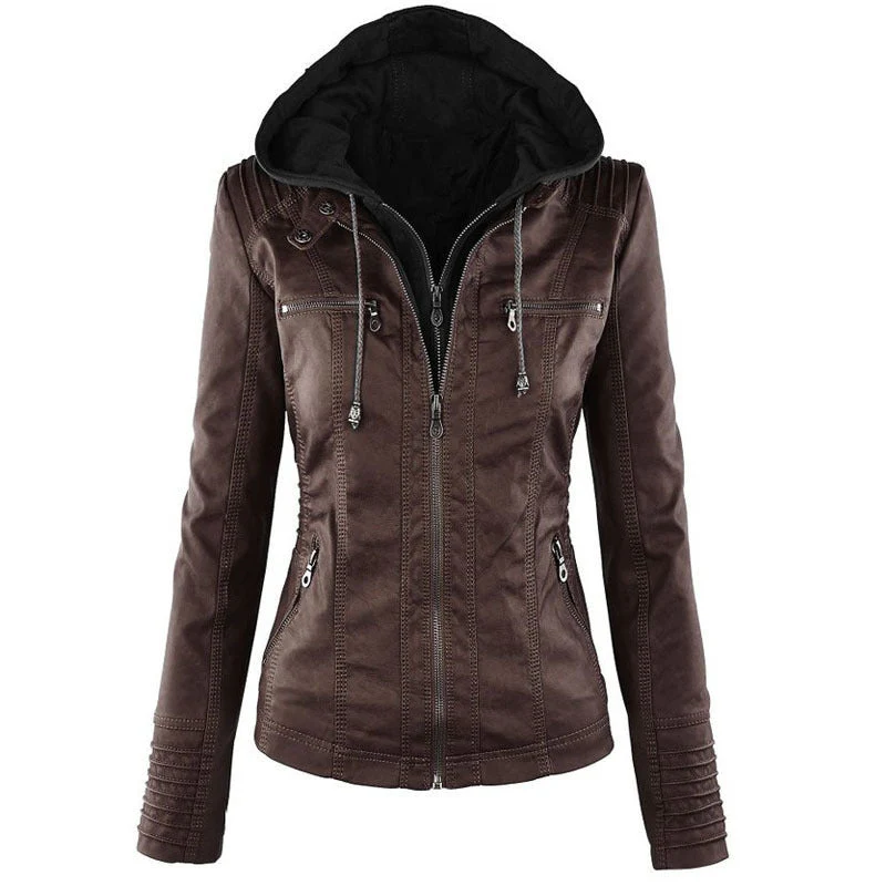 Veste en Cuir Amovible pour Femmes – Image 2