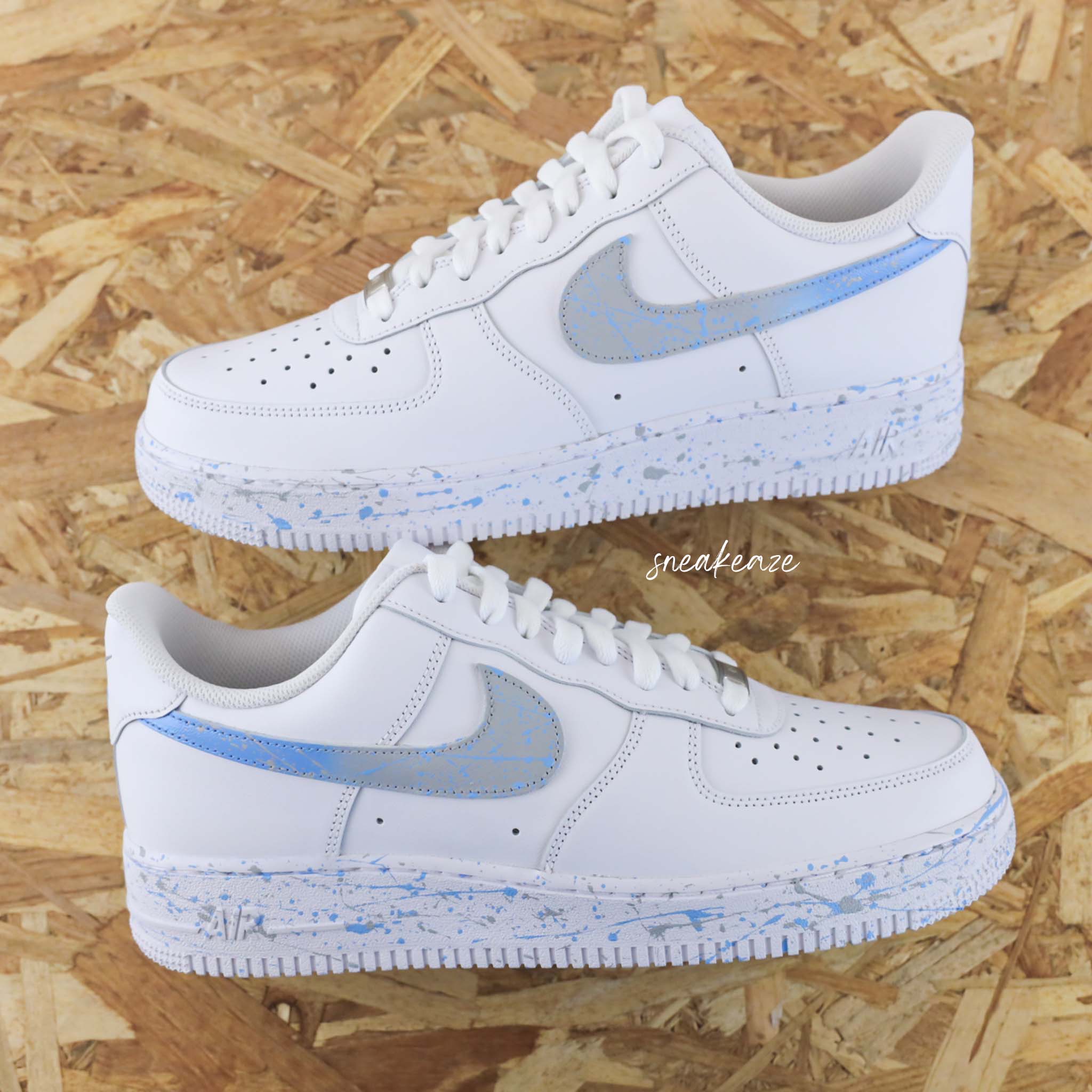 Splash gris et bleu clair - Air Force 1 custom – Image 2