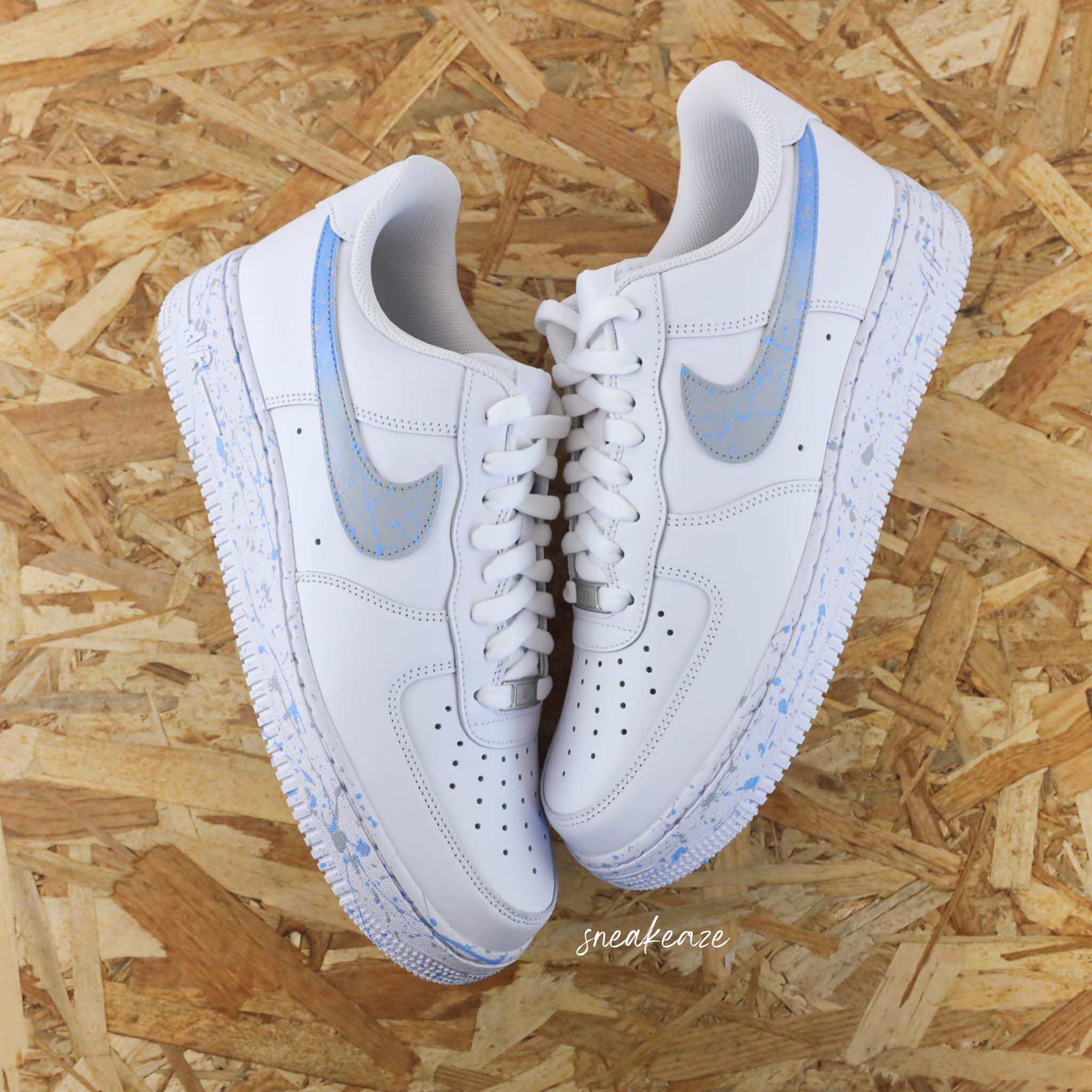 Splash gris et bleu clair - Air Force 1 custom – Image 6