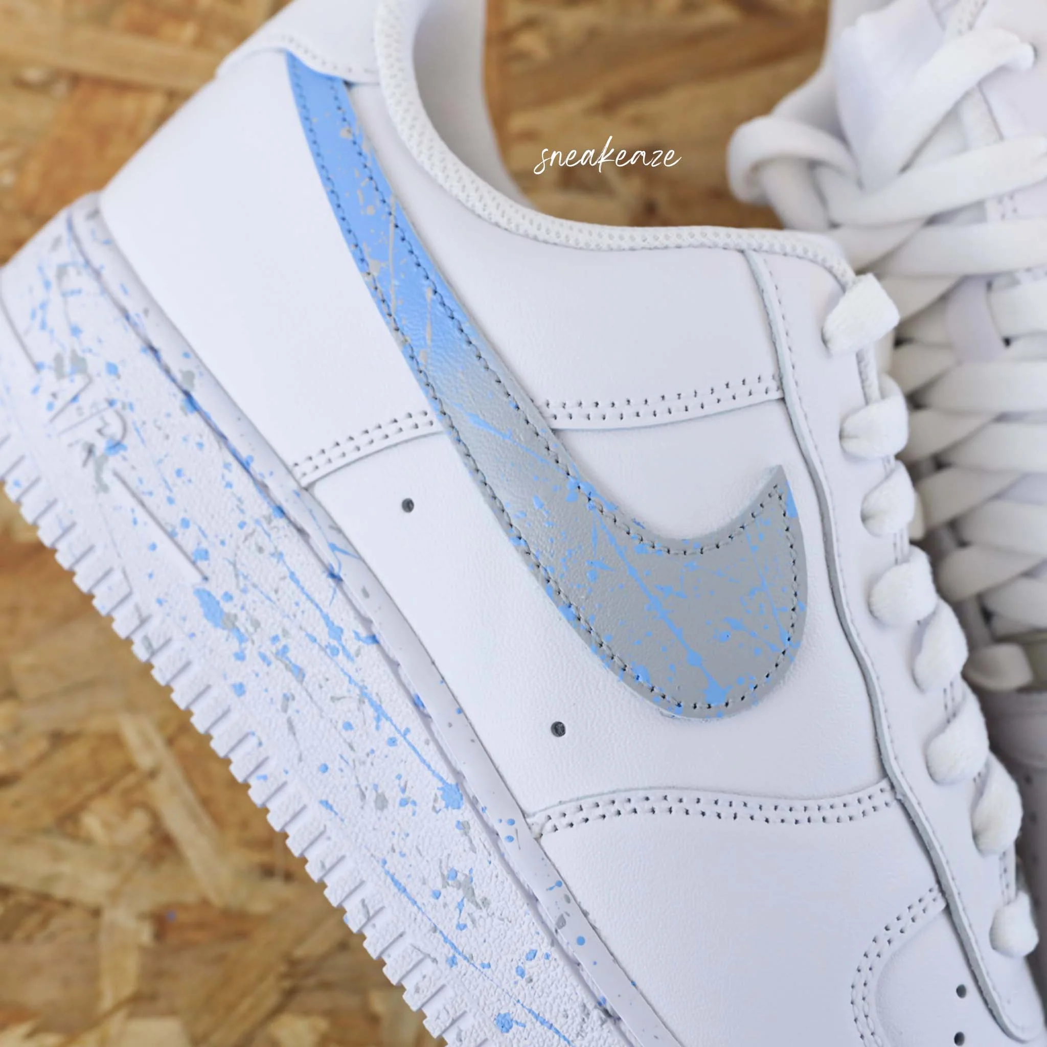 Splash gris et bleu clair - Air Force 1 custom – Image 5