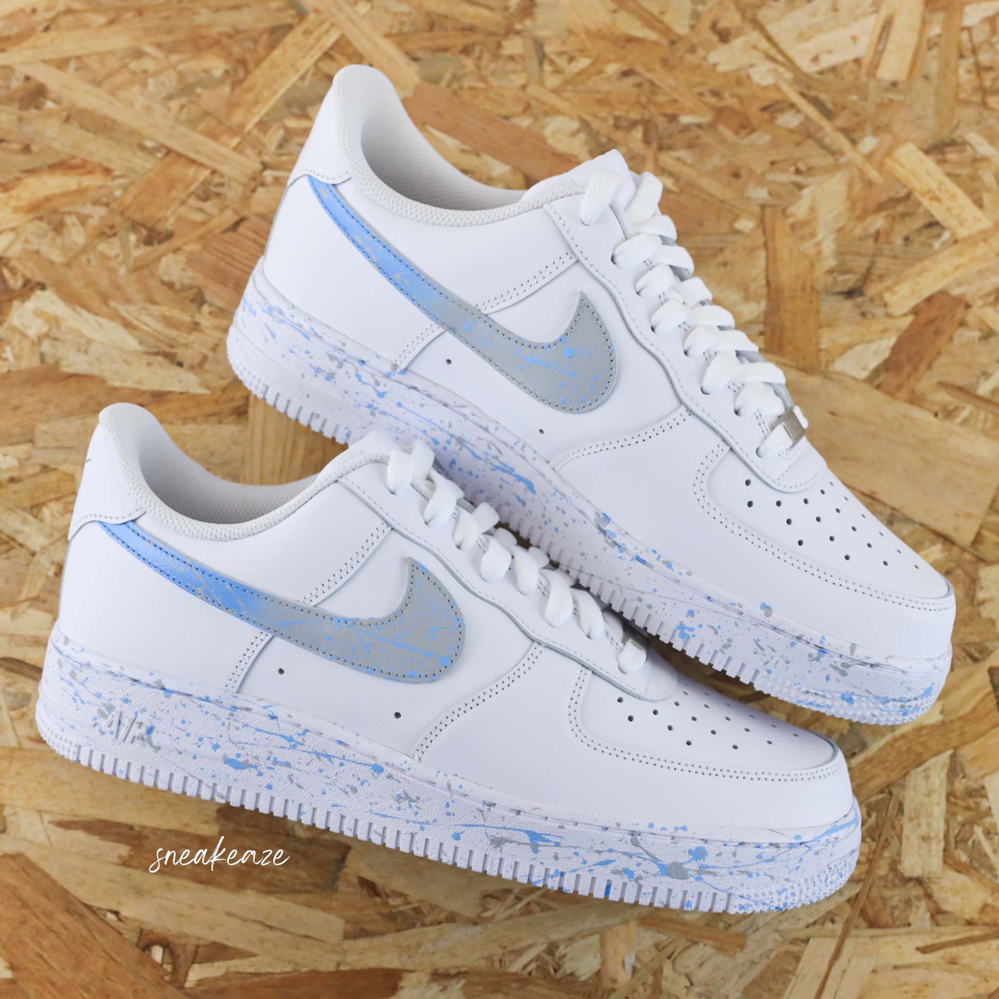 Splash gris et bleu clair - Air Force 1 custom – Image 3