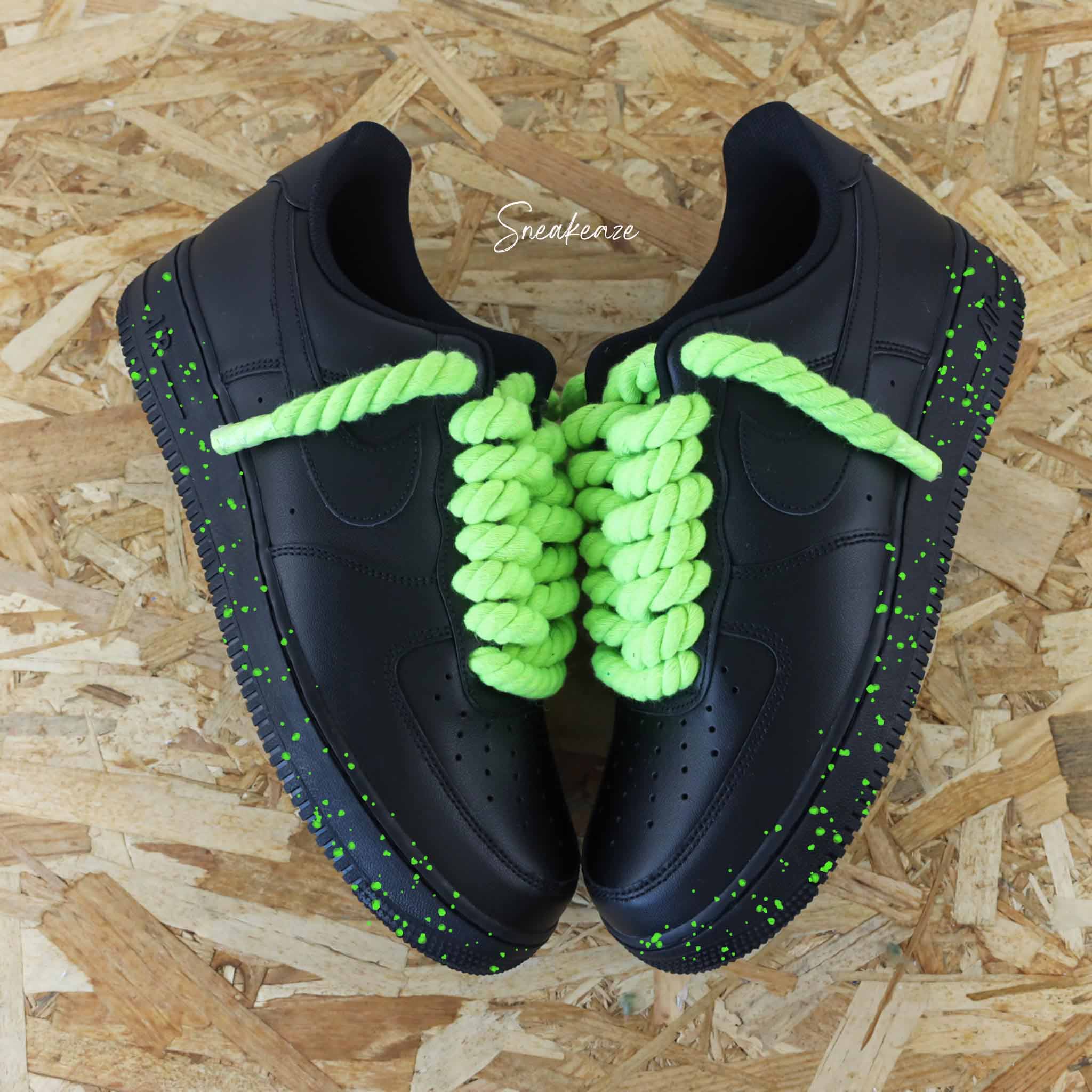 Rope Laces Splash (couleur au choix) - Air Force 1 black custom – Image 3