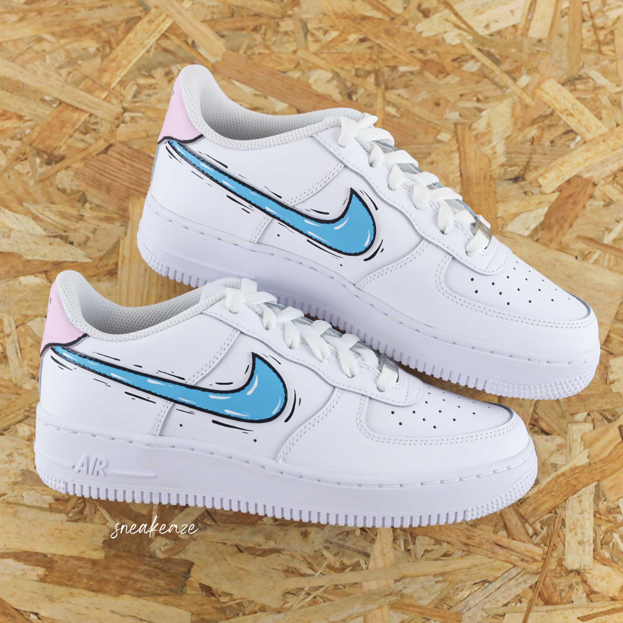 Cartoon swoosh et talon - Air Force 1 custom