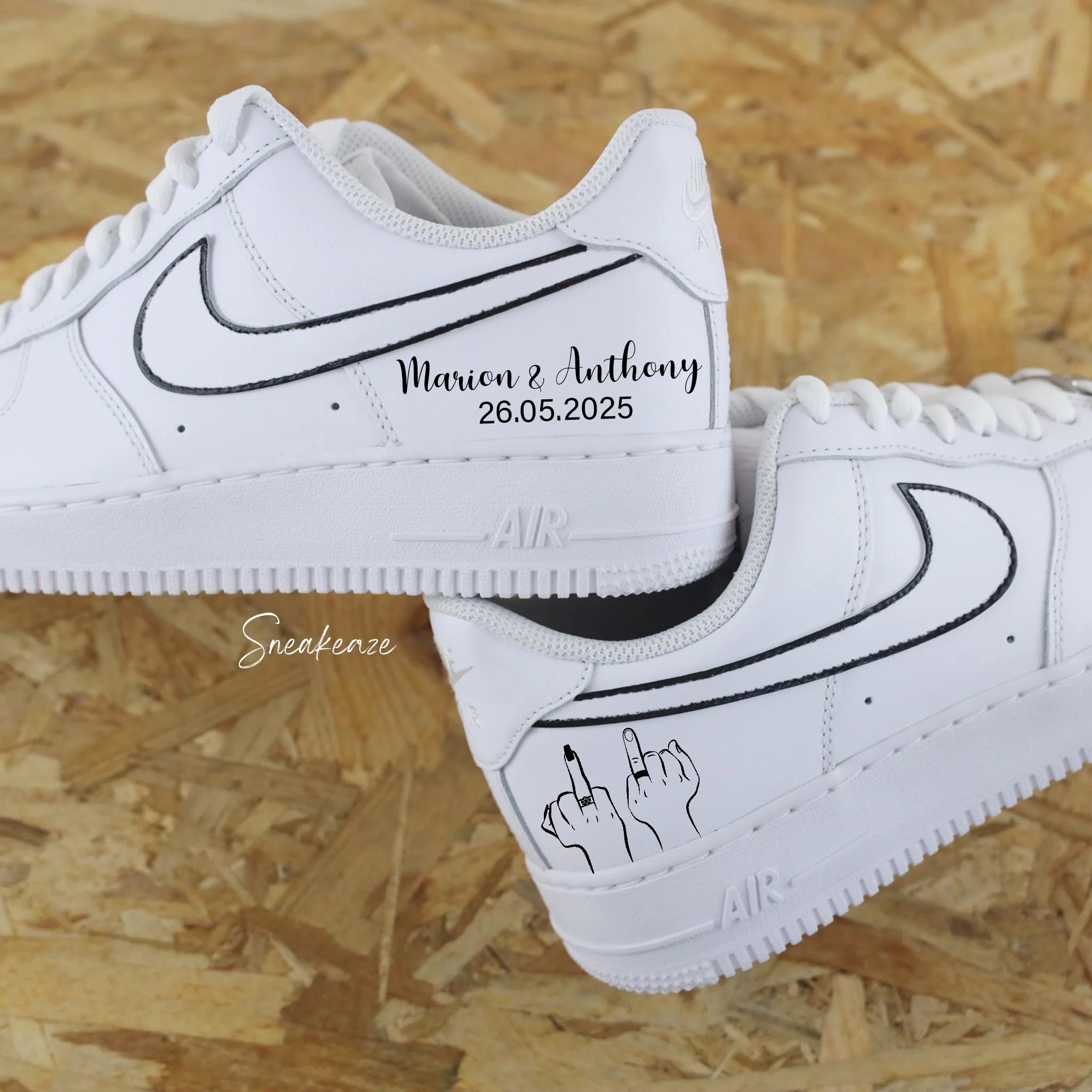 Silhouette mariage (couleur au choix) - Air Force 1 custom – Image 5