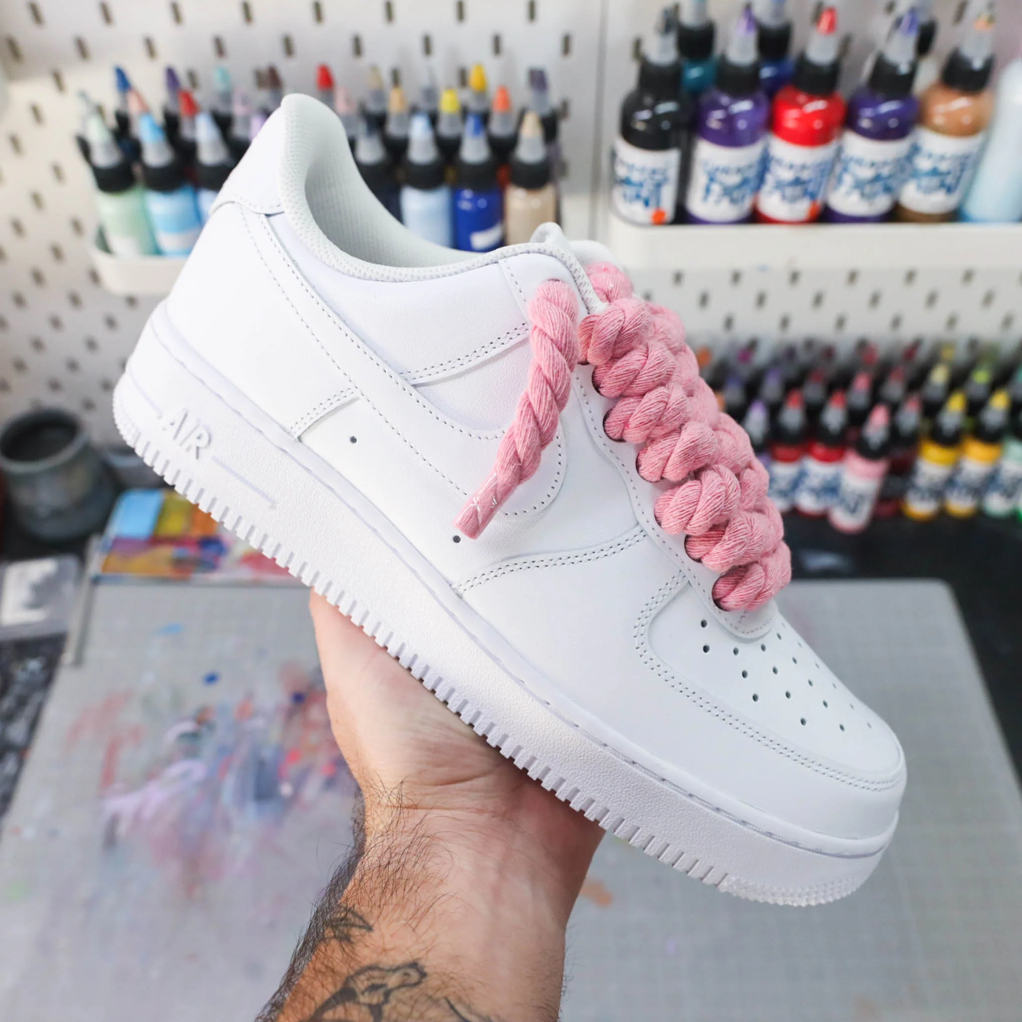 Rope Laces rose (couleur au choix) - Air Force 1 custom – Image 3