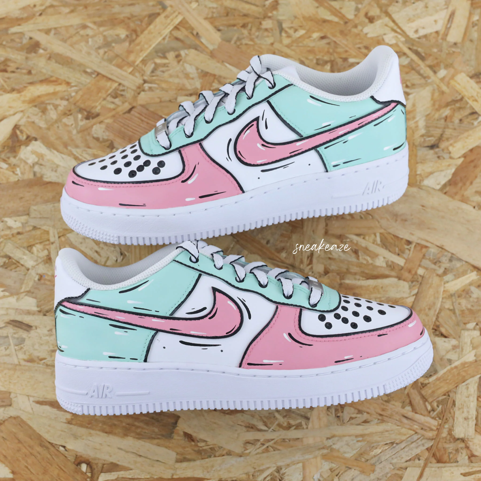 Cartoon Sketch watermelon - Air Force 1 custom