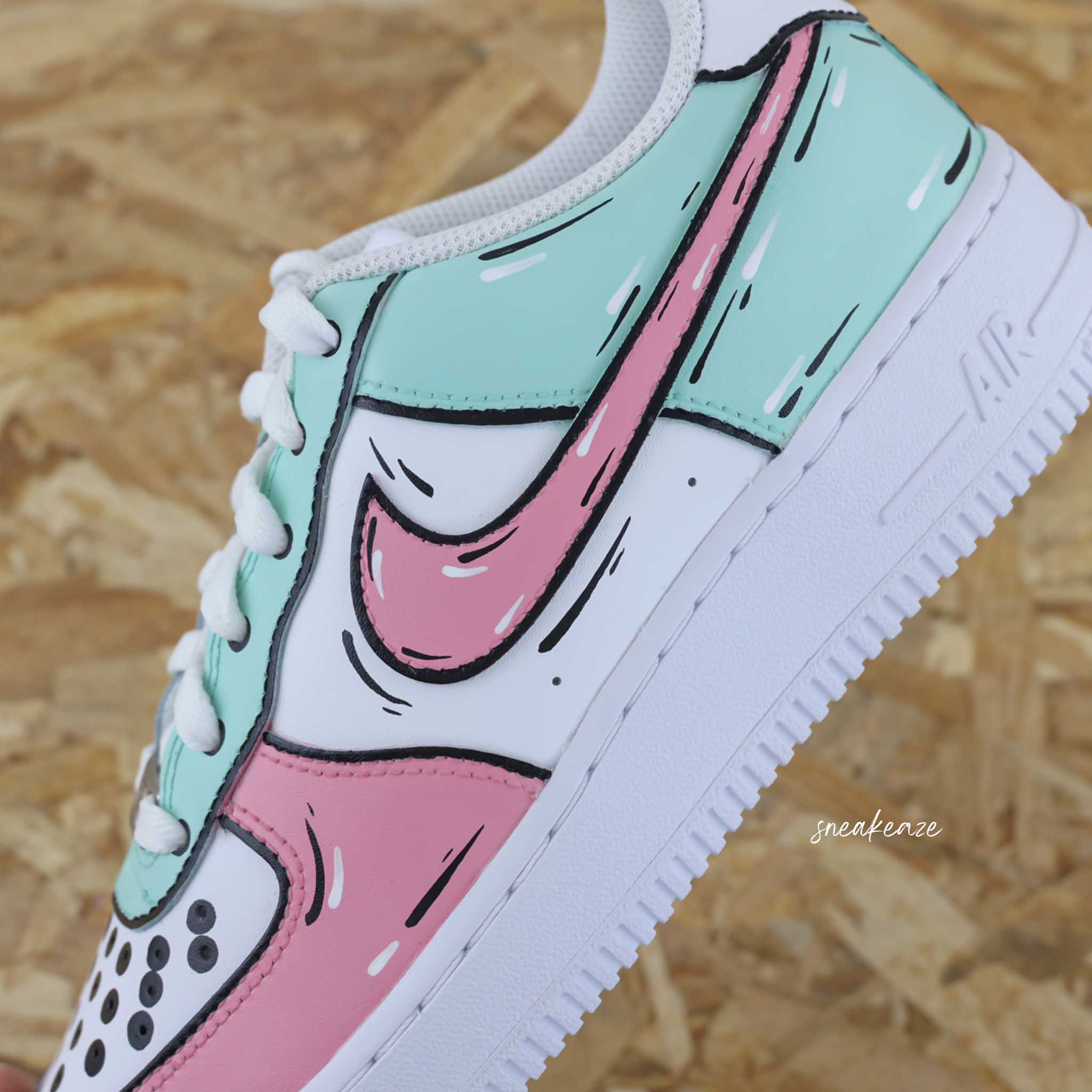 Cartoon Sketch watermelon - Air Force 1 custom – Image 6