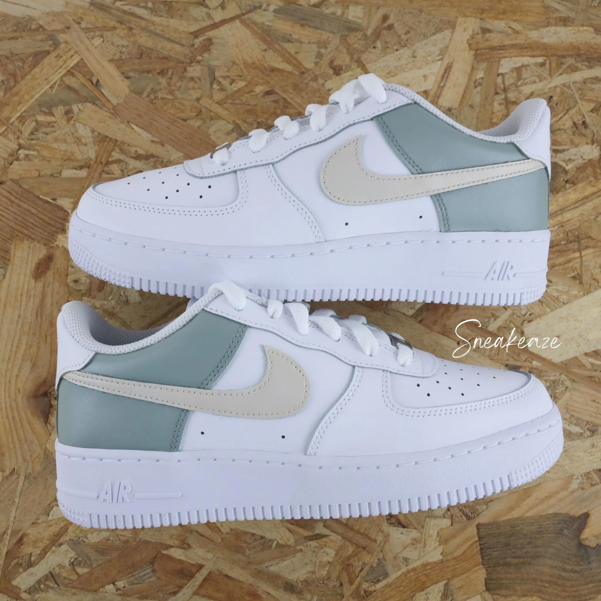 Color Block beige et gris (couleur au choix) - Air Force 1 custom – Image 8