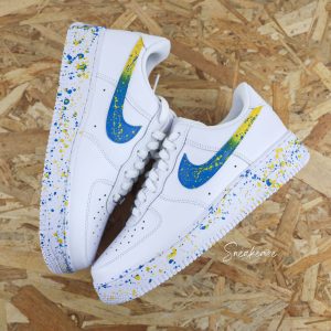 Splash bleu et jaune - Air Force 1 custom