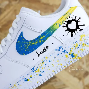 Coeur & prénom splash - Air force 1 custom