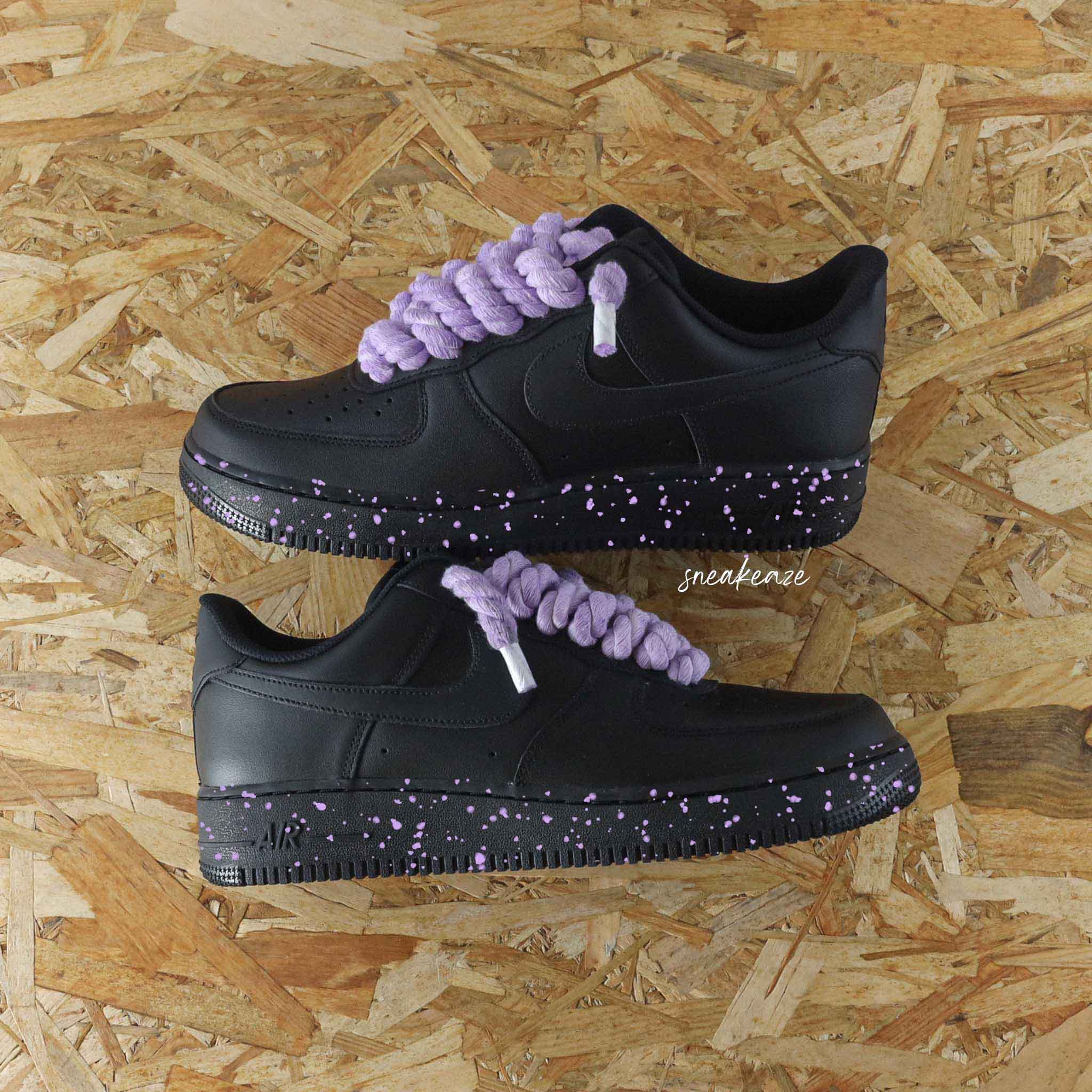 Rope Laces Splash (couleur au choix) - Air Force 1 black custom – Image 7
