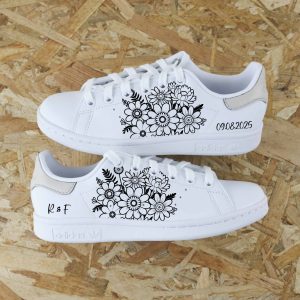 Bouquet de fleurs - Stan Smith custom mariage
