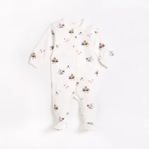 Dormeuse crème à imprimés de paysages