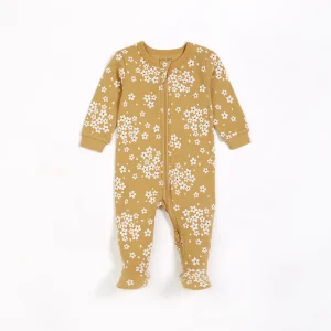 Dormeuse marron à imprimés de fleurs d’automne