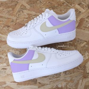 Color Block Beige et Lila - Air Force 1 custom