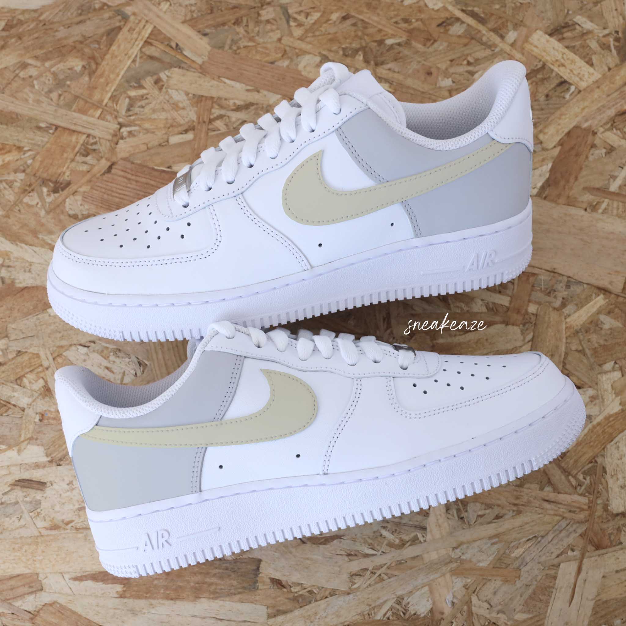 Color Block beige et gris (couleur au choix) - Air Force 1 custom – Image 2