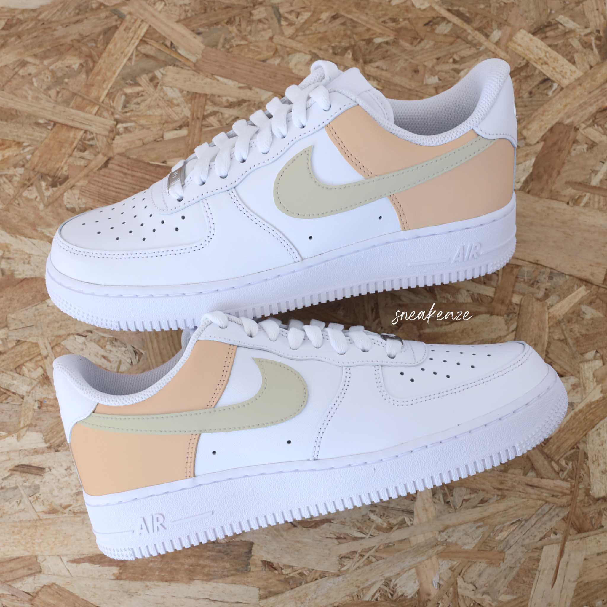 Color Block beige et gris (couleur au choix) - Air Force 1 custom – Image 3