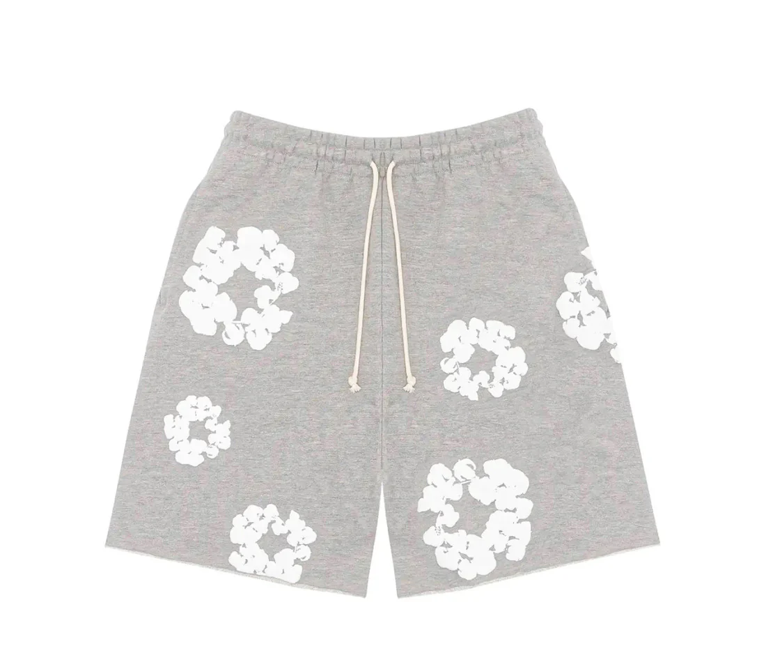 Denim Tears The Cotton Wreath Shorts Grey – Image 2