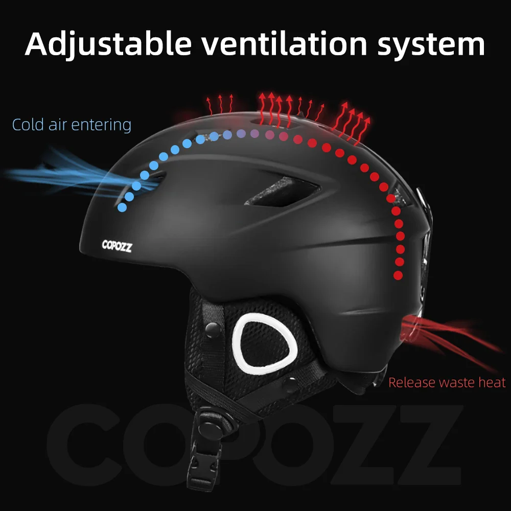 Copozz Men Women ski helmet Half-coverage Snowboard Moto snowmobile Safety Snow Helmet Winter Warm Helmet For Adult and Kids – Image 5