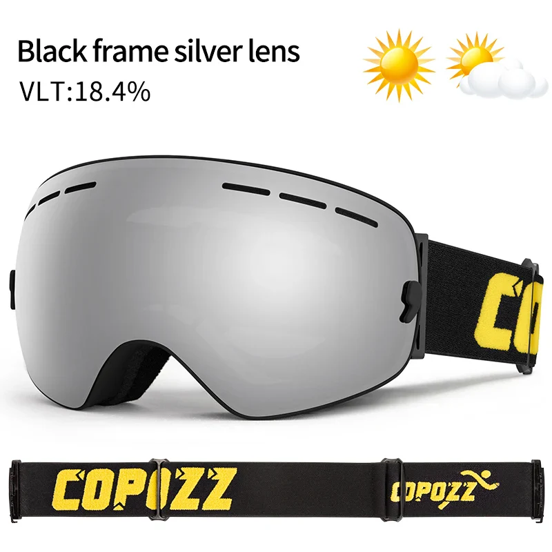 COPOZZ Men Women Brand Ski Goggles Snowboard Goggles Glasses For Skiing UV400 Protection Snow Glasses Anti-Fog Ski Mask Eyewear – Image 7