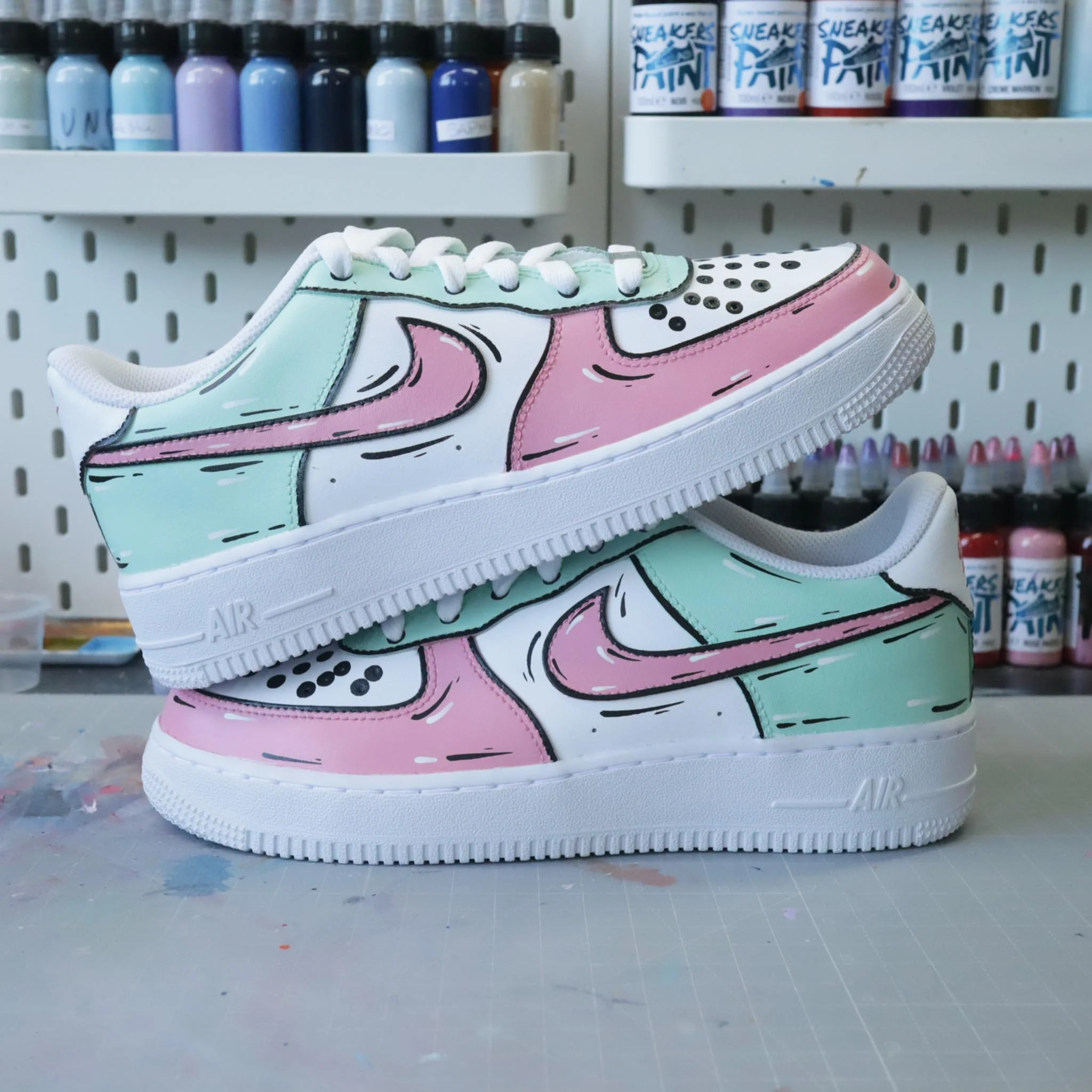 Cartoon Sketch watermelon - Air Force 1 custom – Image 4