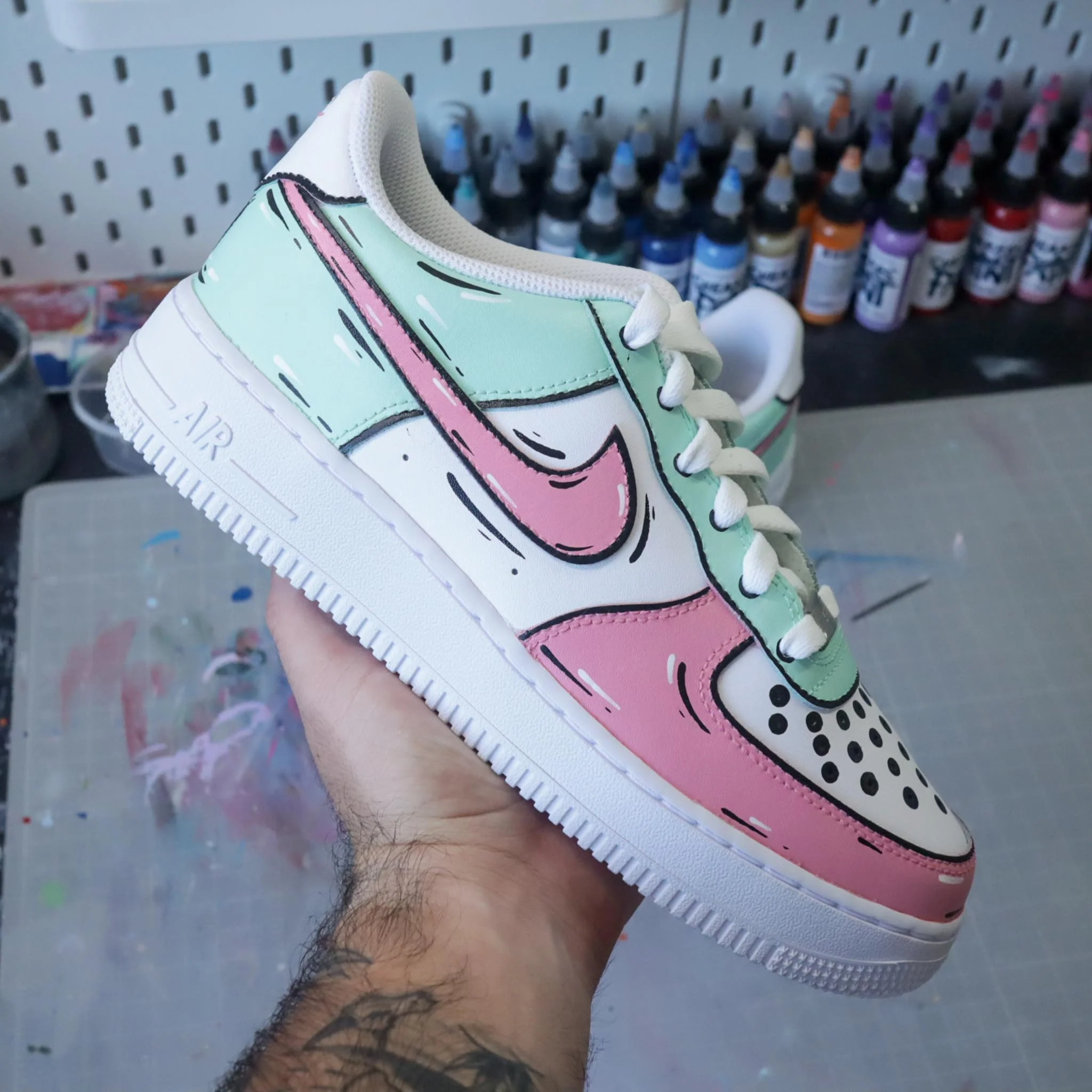 Cartoon Sketch watermelon - Air Force 1 custom – Image 3