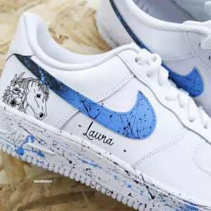 Cheval & prénom splash - Air force 1 custom