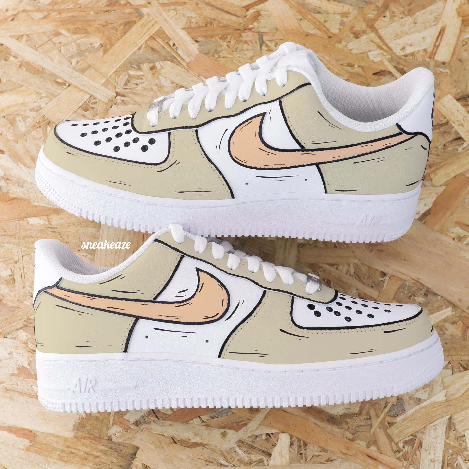 Cartoon beige et lila - Air Force 1 custom – Image 4
