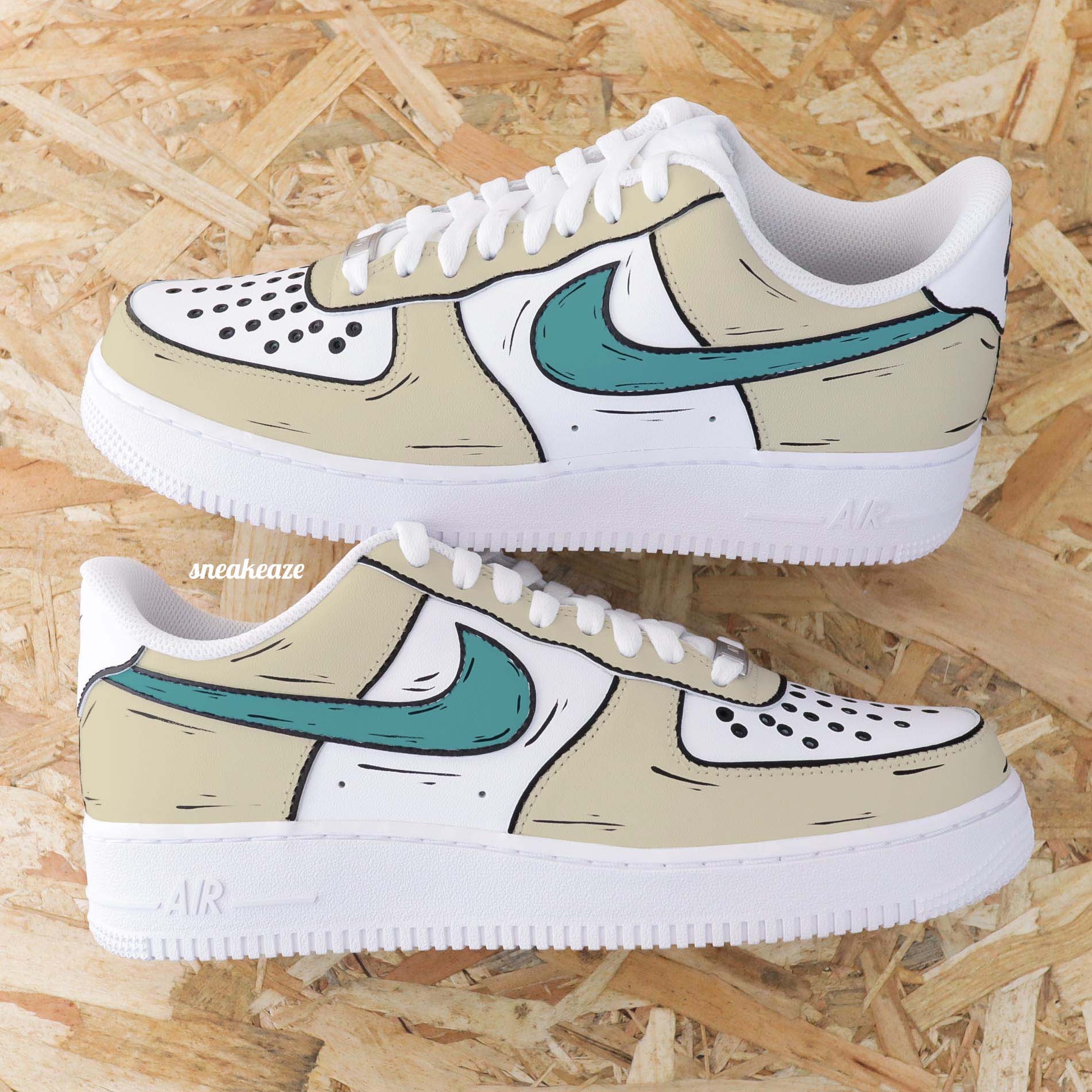 Cartoon beige et lila - Air Force 1 custom – Image 6