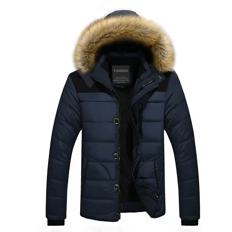 AEMAPE Mens Fur Hooded Quilted Parka Down Jacket – Image 7