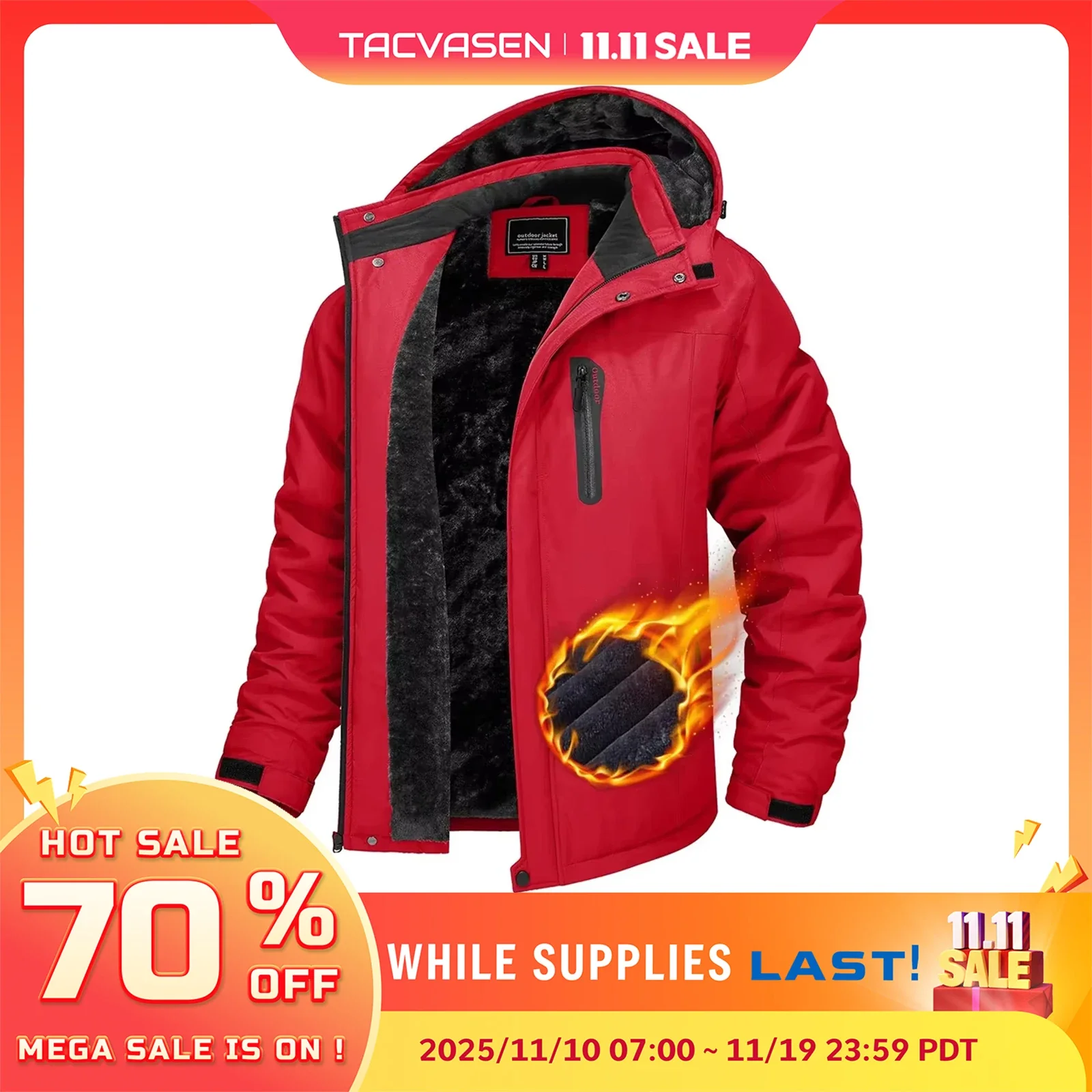 TACVASEN Camo Snowboard Jacket – Image 3