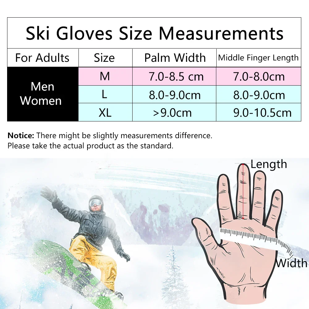 COPOZZ-20 Degree Thermal Waterproof Ski Gloves – Image 7
