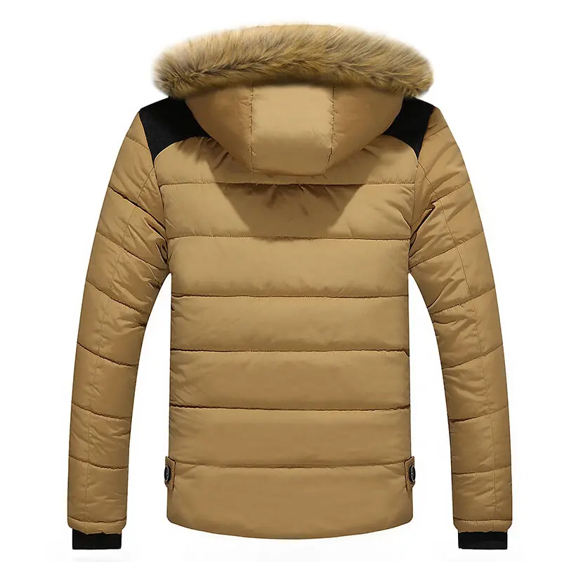 AEMAPE Mens Fur Hooded Quilted Parka Down Jacket – Image 3