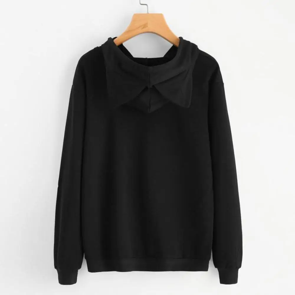 MALKEBE Women elegant temperament solid color loose fleece sweatshirt – Image 4