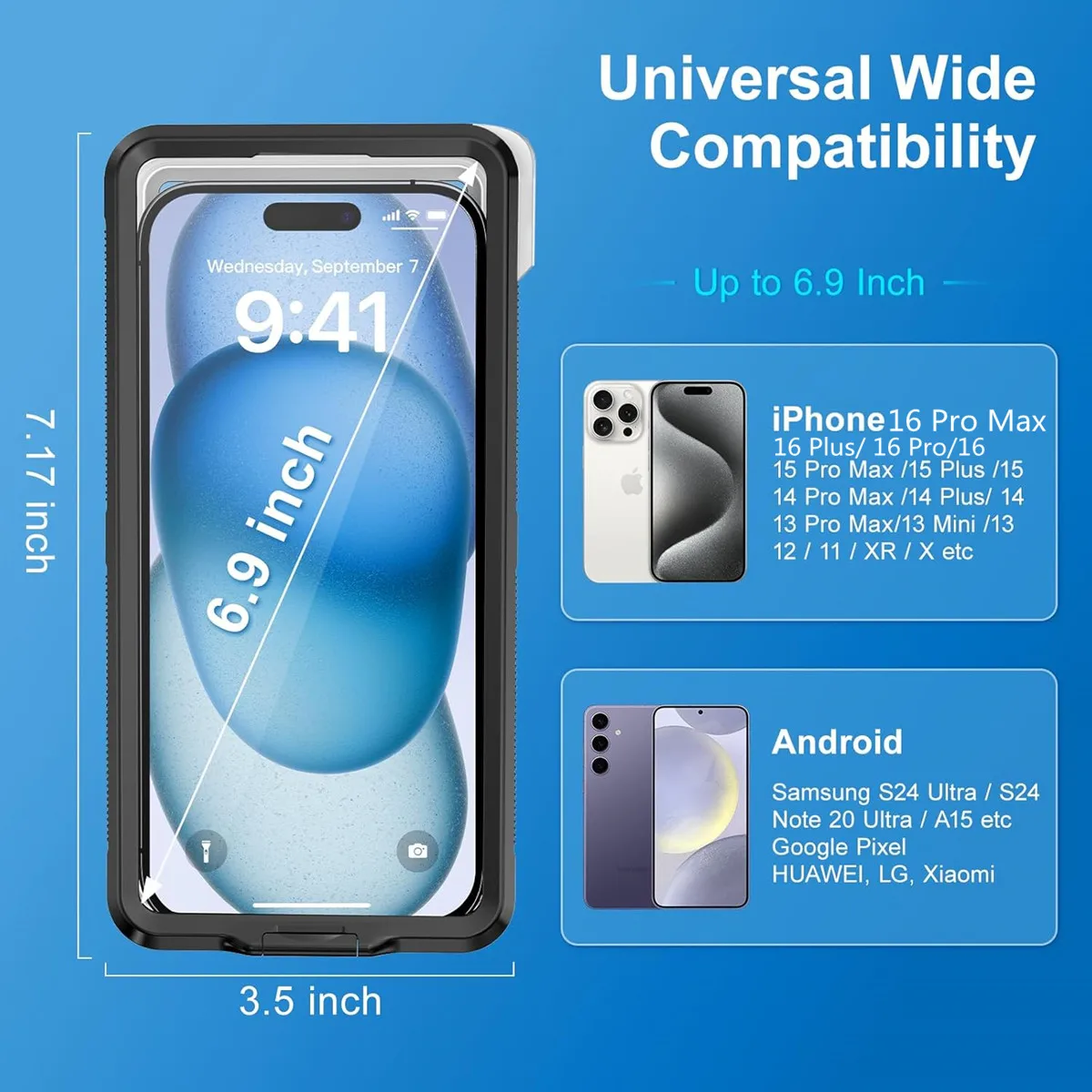 SHELLBOX Universal 6.9 Inch Waterproof Case for iPhone 16 Pro 15 14 13 12 Samsung S25 S24 S23 Ultra A16 A55 – Image 6