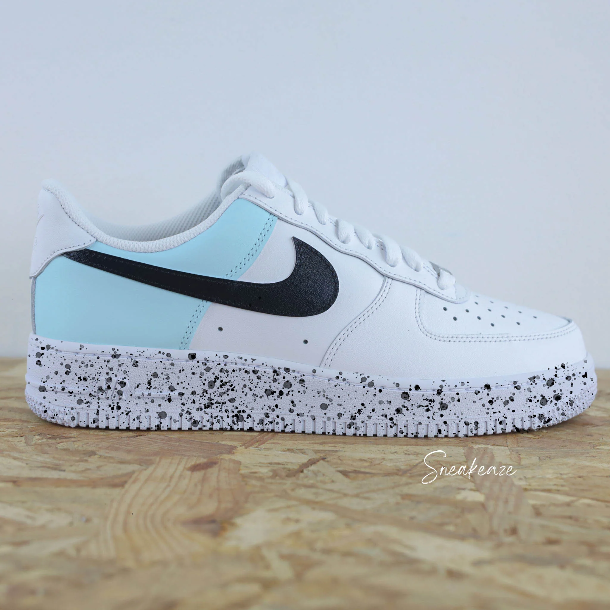 Color block splash noir et bleu - Air Force 1 custom – Image 7