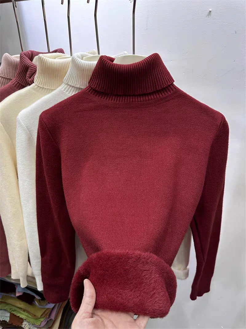 Pull à Col Roulé Épais en Doublure Polaire - Slim Fit Chaud Automne / Hiver – Image 3