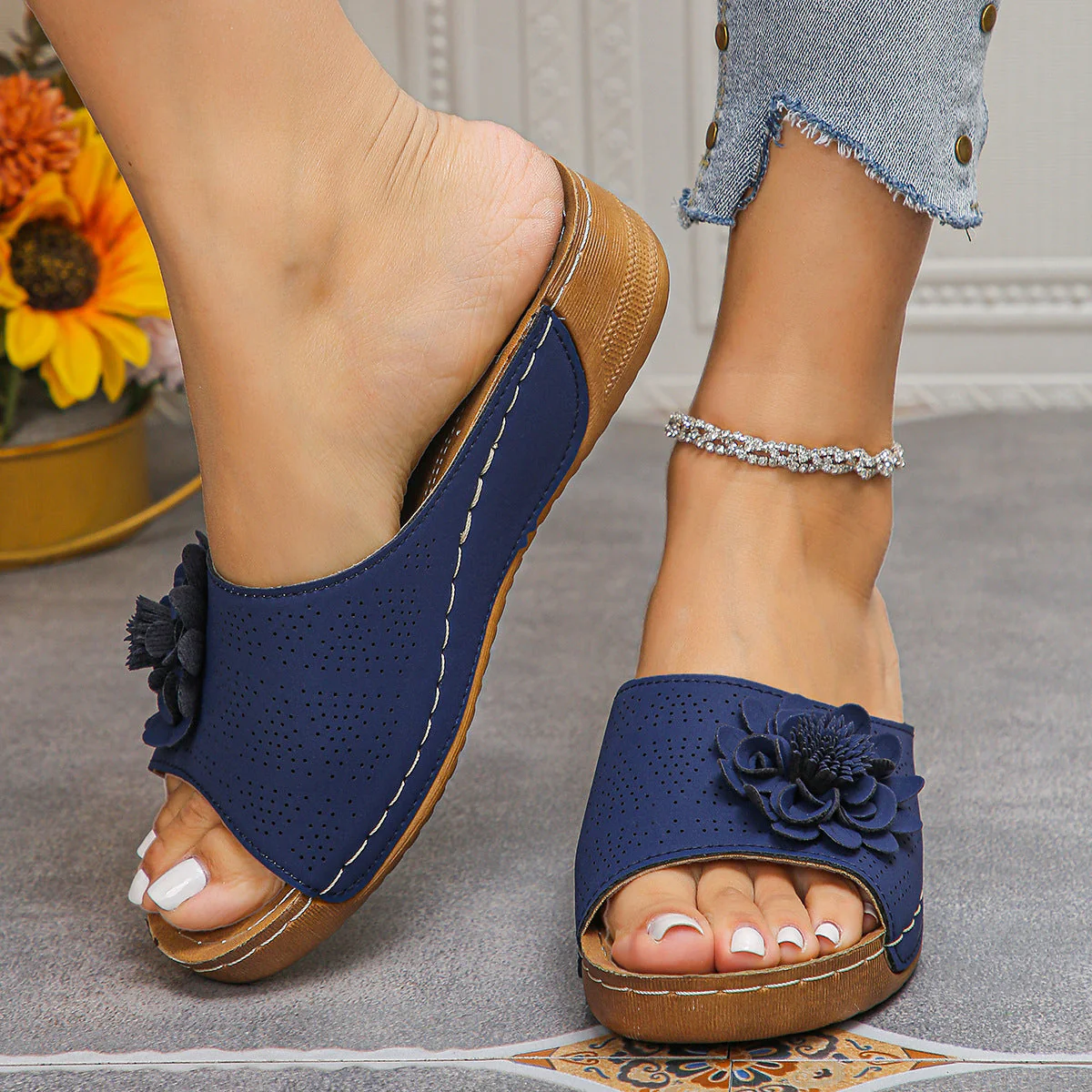 Sandales Compensées Femme à Talon - Mules d'Été – Image 3