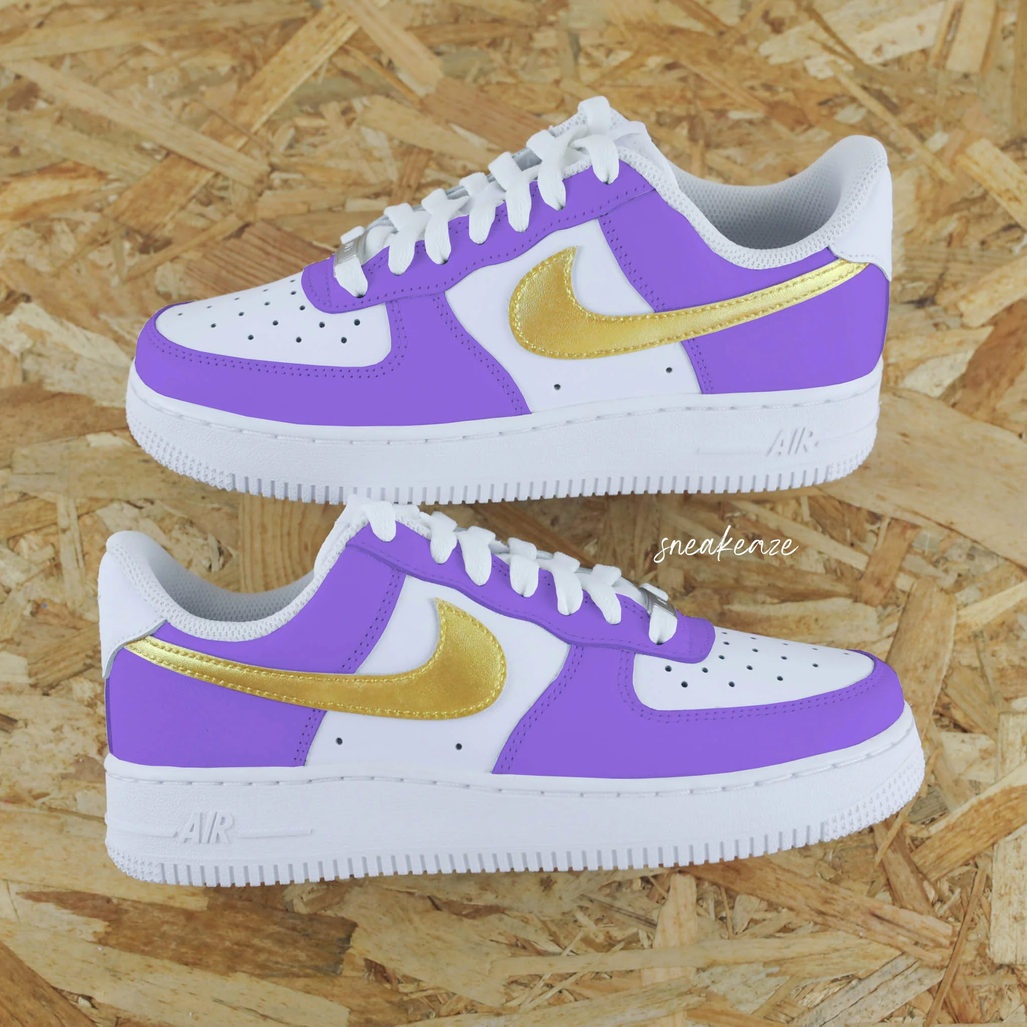 Or et Beige clair (modèle au choix) - Air Force 1 custom – Image 8