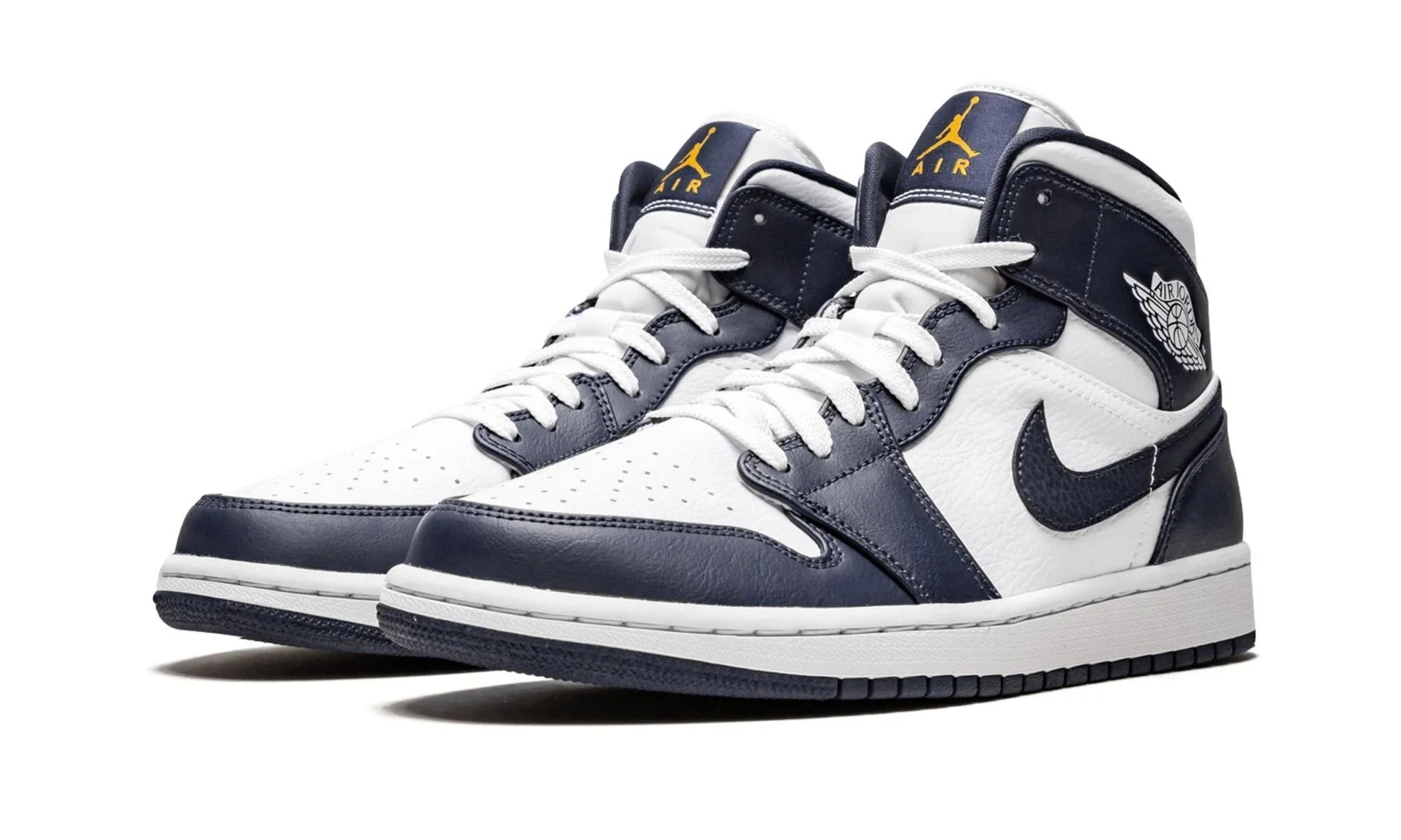 Air Jordan 1 Mid White Metallic Gold Obsidian – Image 3