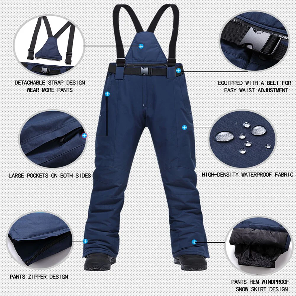 MUTUSNOW Warm Ski Sallopets / Pants With Suspenders – Image 8