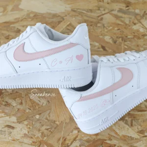 Date & Initiales rose poudré - Air Force 1 custom